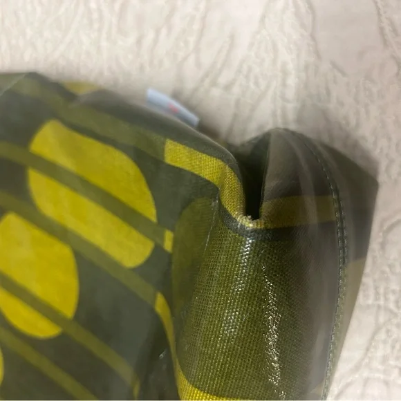 Orla Kiely Olive Green Hobo Purse Bag Multi Leaf Magnetic Clasp Leather Strap - Picture 8 of 10